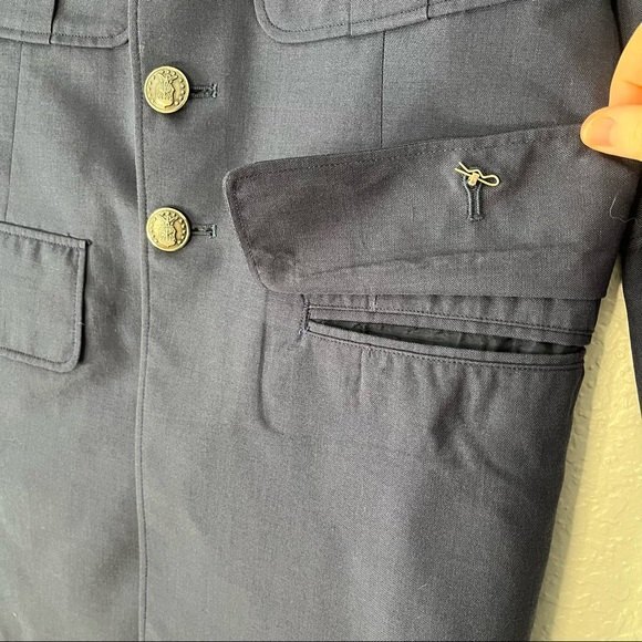 United States Air Force 1972 Blue Officer Uniform Tropical Wool Coat Jacket 39R - Picture 5 of 9